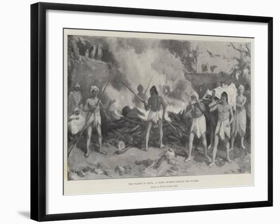 The Plague in India, a Hindu Burning-Ground for Victims-William 'Crimea' Simpson-Framed Giclee Print