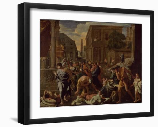 The Plague of Ashdod, or the Philistines Struck by the Plague, 1630-31-Nicolas Poussin-Framed Giclee Print