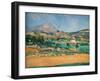 The Plain by Montagne Sainte-Victoire. View from Valcros, 1878-1879 (Oil on Canvas)-Paul Cezanne-Framed Giclee Print