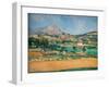 The Plain by Montagne Sainte-Victoire. View from Valcros, 1878-1879 (Oil on Canvas)-Paul Cezanne-Framed Giclee Print