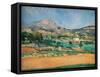 The Plain by Montagne Sainte-Victoire. View from Valcros, 1878-1879 (Oil on Canvas)-Paul Cezanne-Framed Stretched Canvas