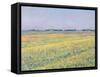 The Plain of Gennevilliers, Yellow Fields-Gustave Caillebotte-Framed Stretched Canvas