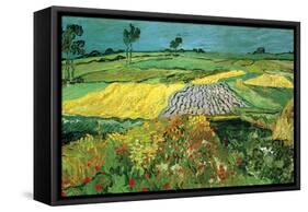 The Plains at Auvers-Vincent van Gogh-Framed Stretched Canvas