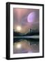 The Planet Saturn Lights Up the Sky of One of its Moons Called Titan-null-Framed Art Print