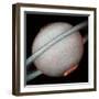 The Planet Saturn, North and South Poles Ablaze, Taken by the Hubble Space Telescope-null-Framed Photographic Print