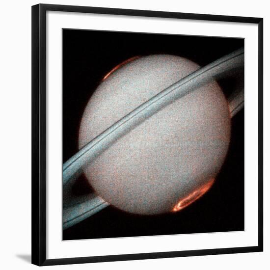 The Planet Saturn, North and South Poles Ablaze, Taken by the Hubble Space Telescope-null-Framed Photographic Print