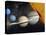 The Planets and Larger Moons to Scale with the Sun-Stocktrek Images-Stretched Canvas