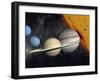 The Planets and Larger Moons to Scale with the Sun-Stocktrek Images-Framed Premium Photographic Print