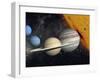 The Planets and Larger Moons to Scale with the Sun-Stocktrek Images-Framed Premium Photographic Print