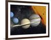 The Planets and Larger Moons to Scale with the Sun-Stocktrek Images-Framed Photographic Print