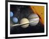 The Planets and Larger Moons to Scale with the Sun-Stocktrek Images-Framed Photographic Print