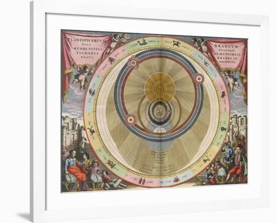 The Planisphere of Brahe, Harmonia Macrocosmica, 1660-Science Source-Framed Giclee Print