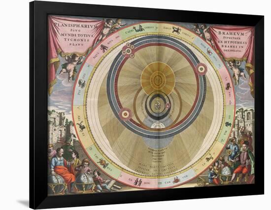 The Planisphere of Brahe, Harmonia Macrocosmica, 1660-Science Source-Framed Giclee Print