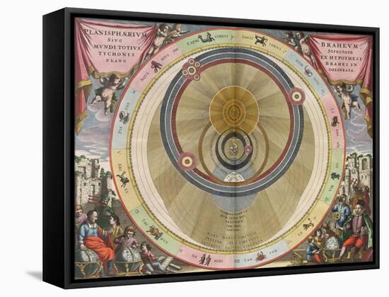 The Planisphere of Brahe, Harmonia Macrocosmica, 1660-Science Source-Framed Stretched Canvas