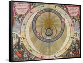 The Planisphere of Brahe, Harmonia Macrocosmica, 1660-Science Source-Framed Stretched Canvas