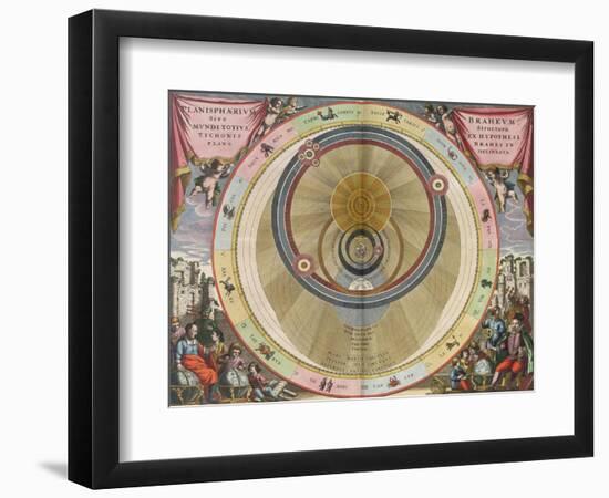 The Planisphere of Brahe, Harmonia Macrocosmica, 1660-Science Source-Framed Giclee Print