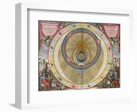 The Planisphere of Brahe, Harmonia Macrocosmica, 1660-Science Source-Framed Giclee Print