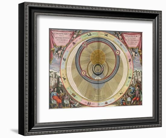 The Planisphere of Brahe, Harmonia Macrocosmica, 1660-Science Source-Framed Giclee Print