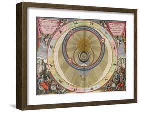 The Planisphere of Brahe, Harmonia Macrocosmica, 1660-Science Source-Framed Giclee Print