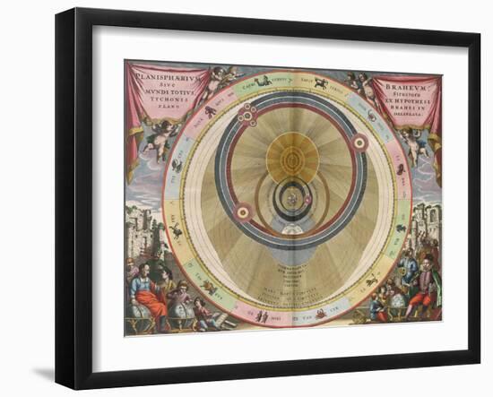 The Planisphere of Brahe, Harmonia Macrocosmica, 1660-Science Source-Framed Giclee Print