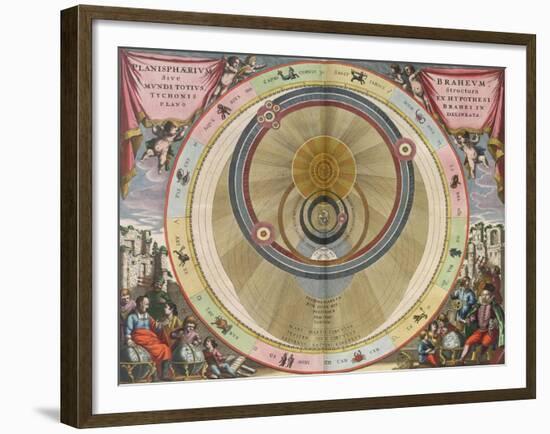 The Planisphere of Brahe, Harmonia Macrocosmica, 1660-Science Source-Framed Giclee Print