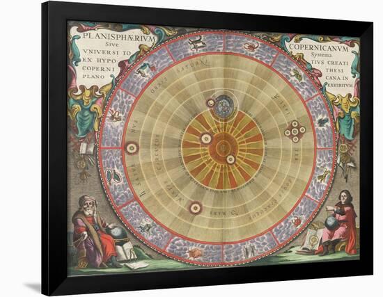 The Planisphere of Copernicus, Harmonia Macrocosmica, 1660-Science Source-Framed Giclee Print