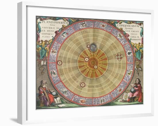 The Planisphere of Copernicus, Harmonia Macrocosmica, 1660-Science Source-Framed Giclee Print