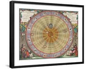 The Planisphere of Copernicus, Harmonia Macrocosmica, 1660-Science Source-Framed Giclee Print