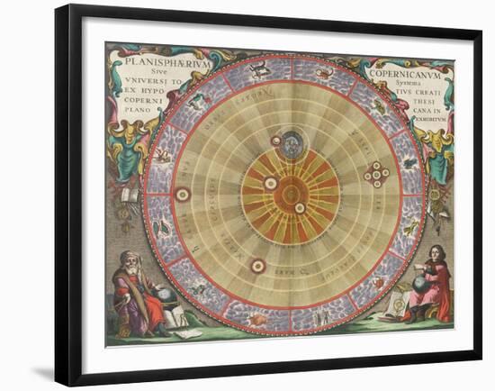 The Planisphere of Copernicus, Harmonia Macrocosmica, 1660-Science Source-Framed Giclee Print