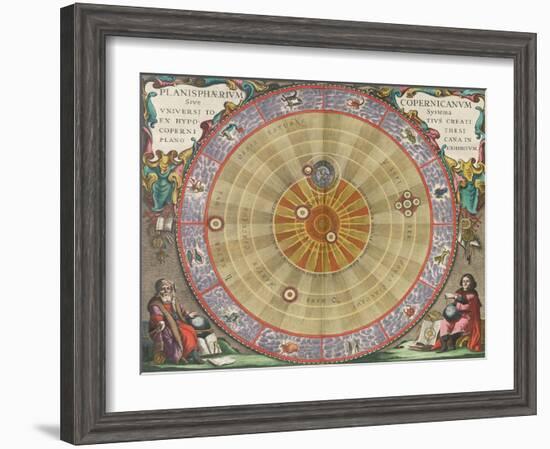 The Planisphere of Copernicus, Harmonia Macrocosmica, 1660-Science Source-Framed Giclee Print