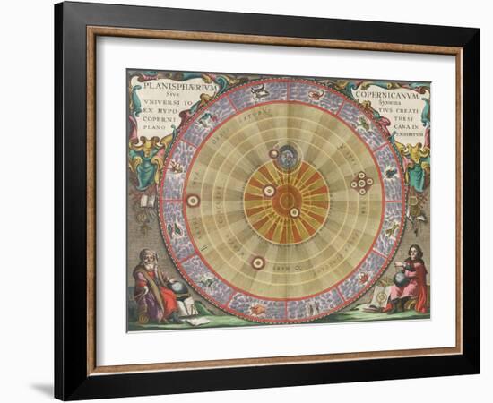 The Planisphere of Copernicus, Harmonia Macrocosmica, 1660-Science Source-Framed Giclee Print