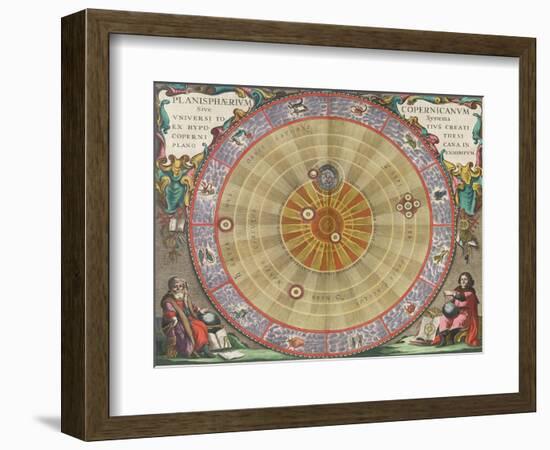 The Planisphere of Copernicus, Harmonia Macrocosmica, 1660-Science Source-Framed Giclee Print