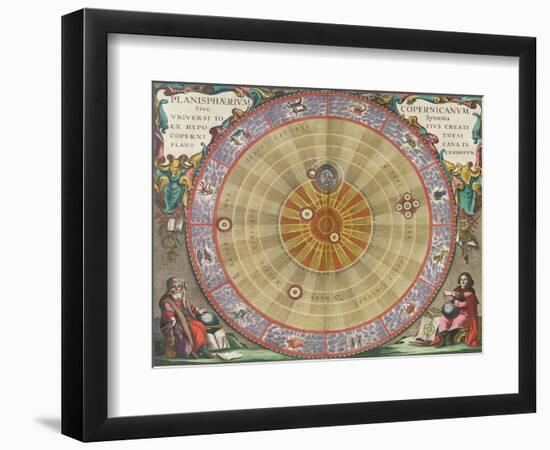 The Planisphere of Copernicus, Harmonia Macrocosmica, 1660-Science Source-Framed Giclee Print