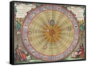 The Planisphere of Copernicus, Harmonia Macrocosmica, 1660-Science Source-Framed Stretched Canvas