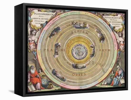 The Planisphere of Ptolemy, Harmonia Macrocosmica, 1660-Science Source-Framed Stretched Canvas