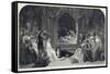 The Play Scene, Act Iii, Scene II of Hamlet by William Shakespeare, Engraved by Charles Rolls-Daniel Maclise-Framed Stretched Canvas