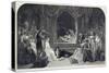 The Play Scene, Act Iii, Scene II of Hamlet by William Shakespeare, Engraved by Charles Rolls-Daniel Maclise-Stretched Canvas