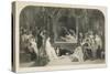 The Play Scene, Act III, Scene II of Hamlet by William Shakespeare, Engraved by Charles W. Sharpe-Daniel Maclise-Stretched Canvas