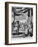 The Play Scene, from "Hamlet" by William Shakespeare (1564-1616)By Hubert Gravelot (1699-1773)-Francis Hayman-Framed Giclee Print