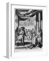 The Play Scene, from "Hamlet" by William Shakespeare (1564-1616)By Hubert Gravelot (1699-1773)-Francis Hayman-Framed Giclee Print