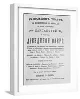 The Playbill for the First Performance of the Ballet Swan Lake at the Bolshoi Theatre, 1877-null-Framed Giclee Print