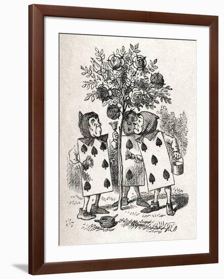 The playing-card Gardeners painting-John Tenniel-Framed Giclee Print
