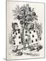 The playing-card Gardeners painting-John Tenniel-Mounted Giclee Print