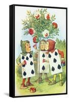 The Playing Cards Painting the Rose Bush, Illustration from Alice in Wonderland by Lewis Carroll-John Tenniel-Framed Stretched Canvas