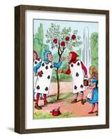 'The Playing cards painting the Rose Bushes', c1910-John Tenniel-Framed Giclee Print