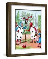 'The Playing cards painting the Rose Bushes', c1910-John Tenniel-Framed Giclee Print