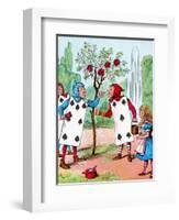 'The Playing cards painting the Rose Bushes', c1910-John Tenniel-Framed Giclee Print