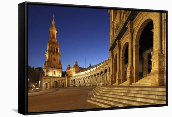 The Plaza De Espana Is a Plaza Located in the Maria Luisa Park, in Seville, Spain-David Bank-Framed Stretched Canvas