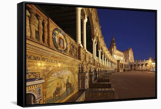 The Plaza De Espana Is a Plaza Located in the Maria Luisa Park, in Seville, Spain-David Bank-Framed Stretched Canvas