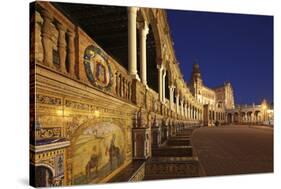 The Plaza De Espana Is a Plaza Located in the Maria Luisa Park, in Seville, Spain-David Bank-Stretched Canvas